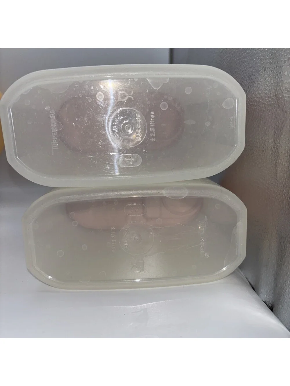 Vntg Tupperware L. Pink, Cereal Storage Flip Top #3 (7.25 Cups), #4 (9 3/4 Cups)